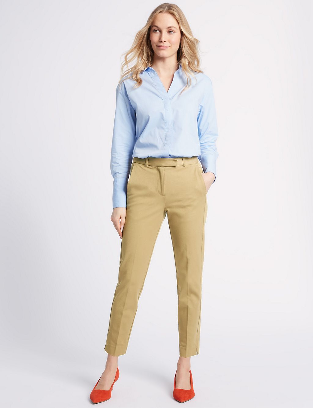 Slim Ankle Grazer Trousers | M&S Collection | M&S