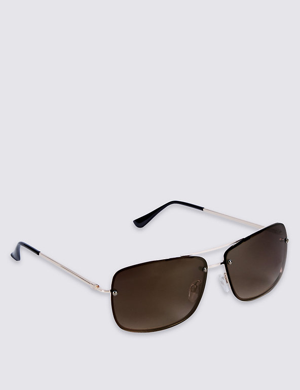 Slim Aviator Rimless Sunglasses Image 1 of 2