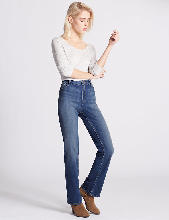 New Womens Marks & Spencer Per Una Beige Slim Bootleg Jeans Size 22 16 14 10