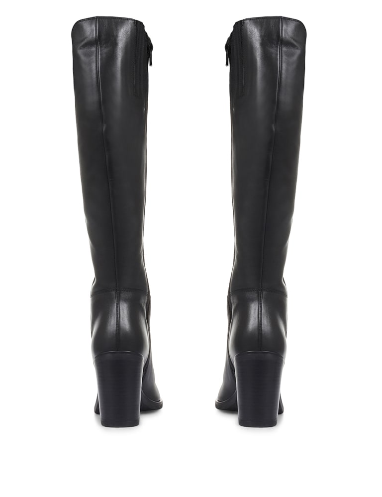 Leather knee high hotsell boots slim calf