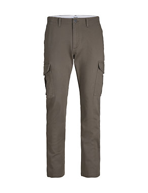 Slim Cotton Rich Cargo Trousers (8-16 Yrs) Image 2 of 7