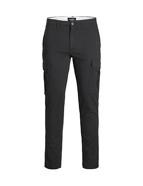 Slim Cotton Rich Cargo Trousers (8-16 Yrs) Image 2 of 8