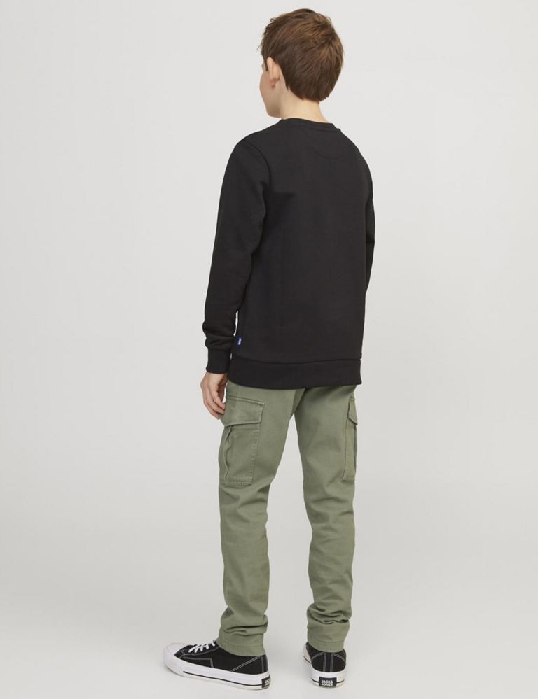 Slim Cotton Rich Cargo Trousers (8-16 Yrs) 4 of 7