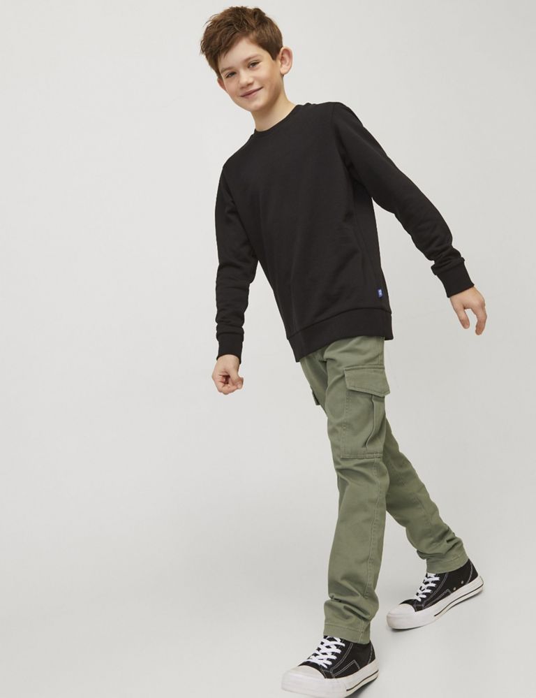 Slim Cotton Rich Cargo Trousers (8-16 Yrs) 5 of 7