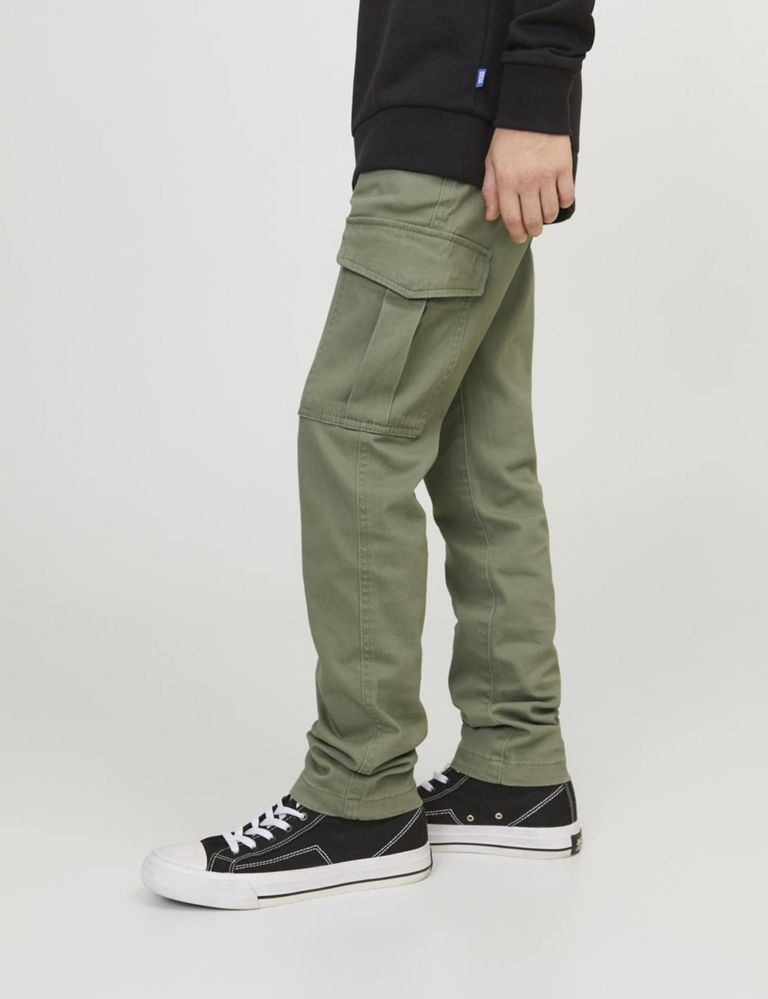 Slim Cotton Rich Cargo Trousers (8-16 Yrs) 7 of 7
