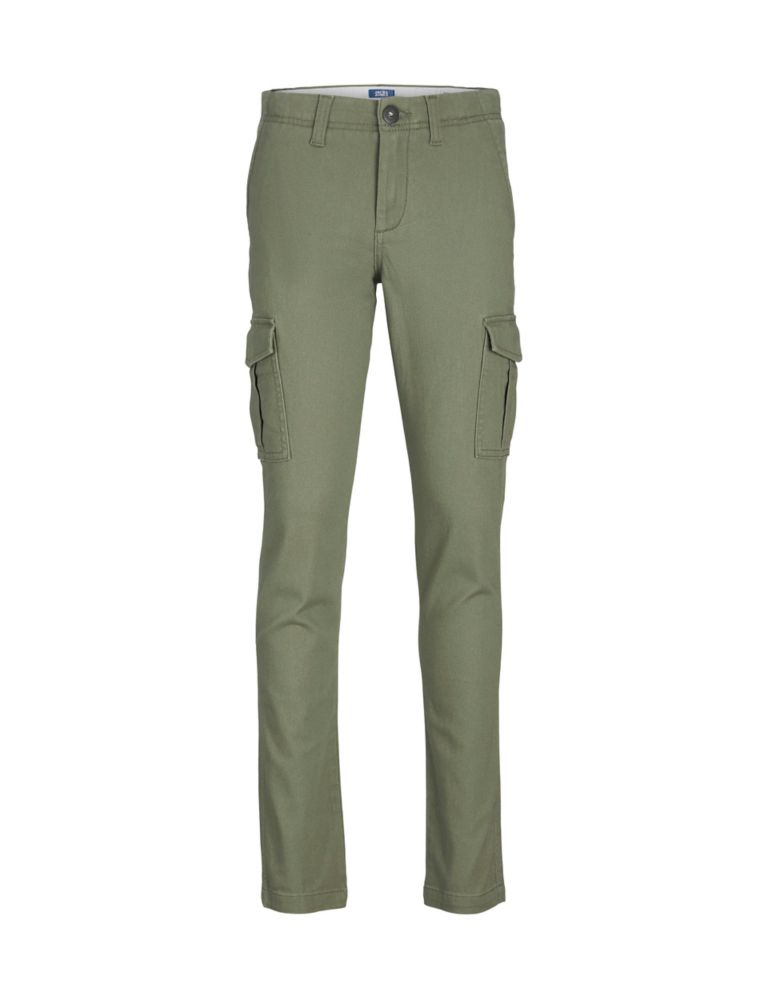 Slim Cotton Rich Cargo Trousers (8-16 Yrs) 2 of 7