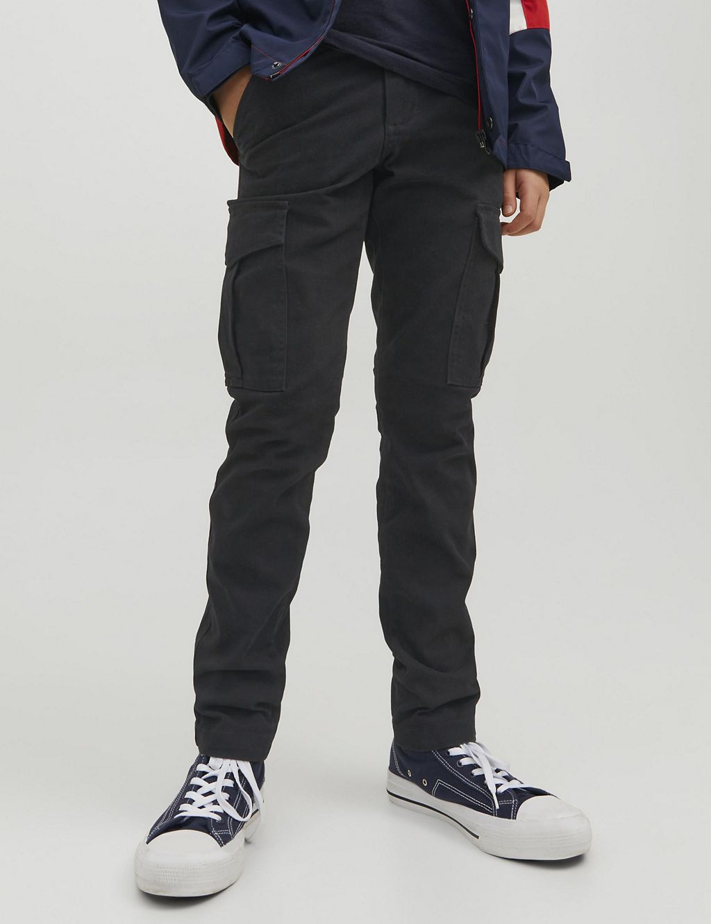 Slim Cotton Rich Cargo Trousers (8-16 Yrs) 2 of 8