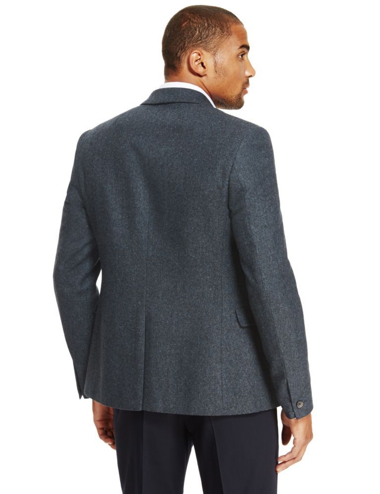 Slim Fit 1 Button Textured Jacket with Wool 3 of 8