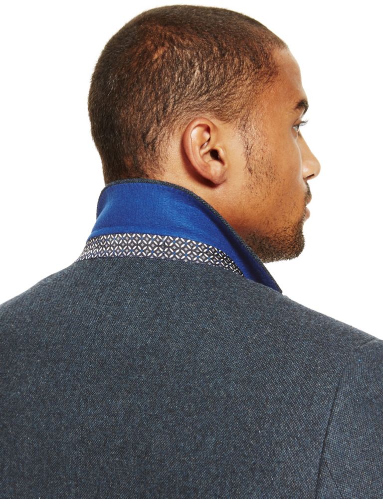 Slim Fit 1 Button Textured Jacket with Wool 4 of 8