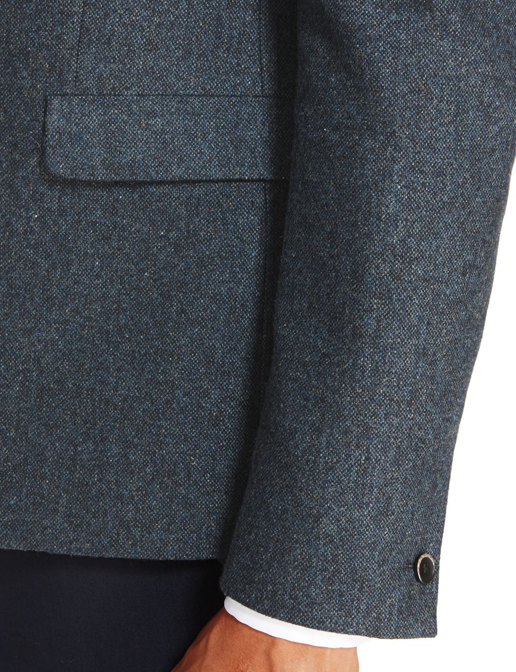 Slim Fit 1 Button Textured Jacket with Wool 4 of 8