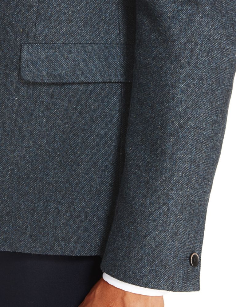 Slim Fit 1 Button Textured Jacket with Wool 6 of 8
