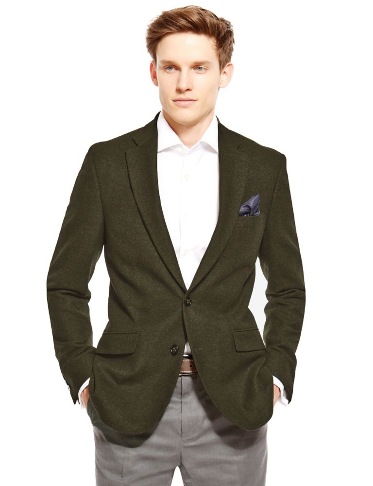 Slim Fit 2 Button Donegal Jacket with Wool 1 of 9