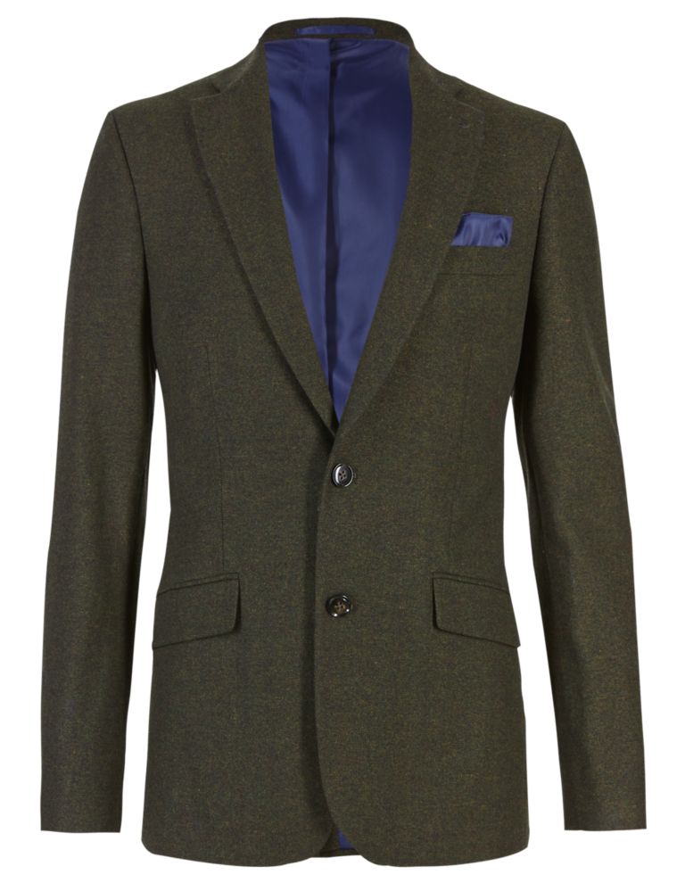Slim Fit 2 Button Donegal Jacket with Wool 2 of 9