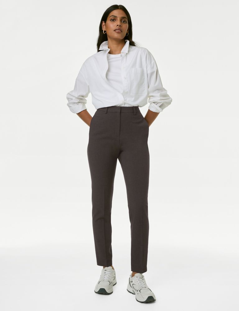 Slim Fit Ankle Grazer Trousers with Stretch 1 of 6