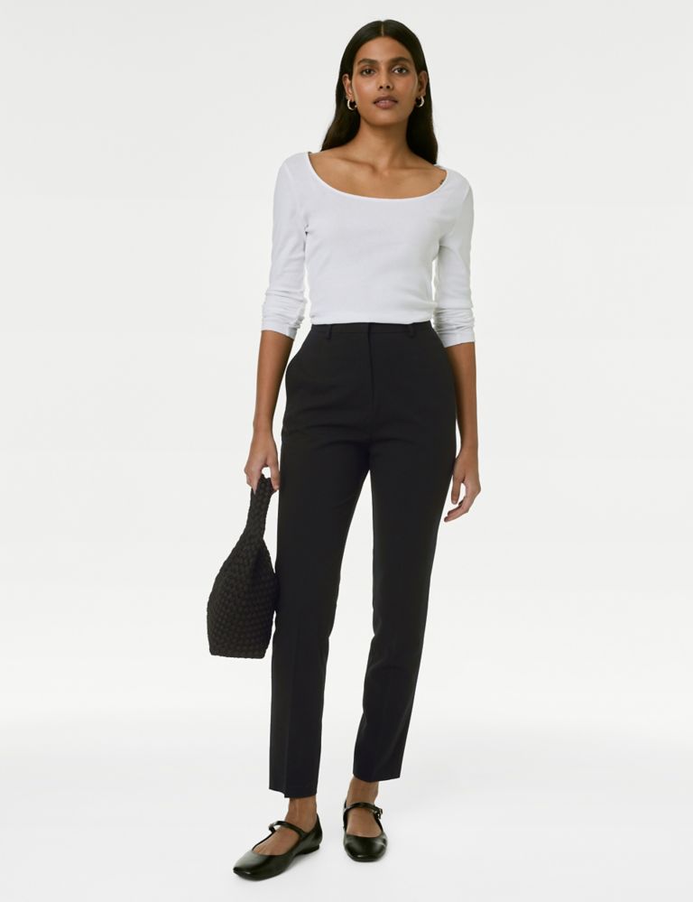 Slim Fit Ankle Grazer Trousers with Stretch, M&S Collection