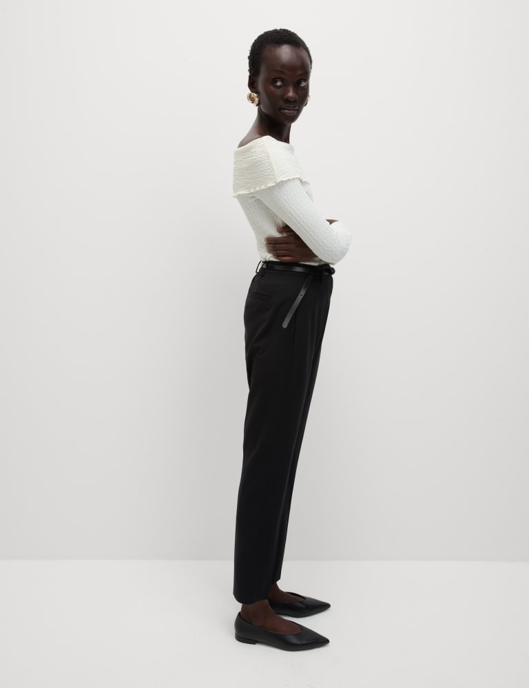 Buy MARKS & SPENCER Cotton Blend Slim Fit Cropped Trousers 2024 Online