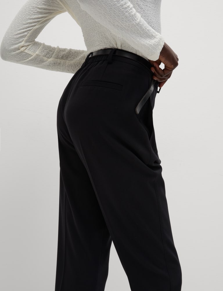 Zip Detail Stretch Trouser in Black - Roman Originals UK