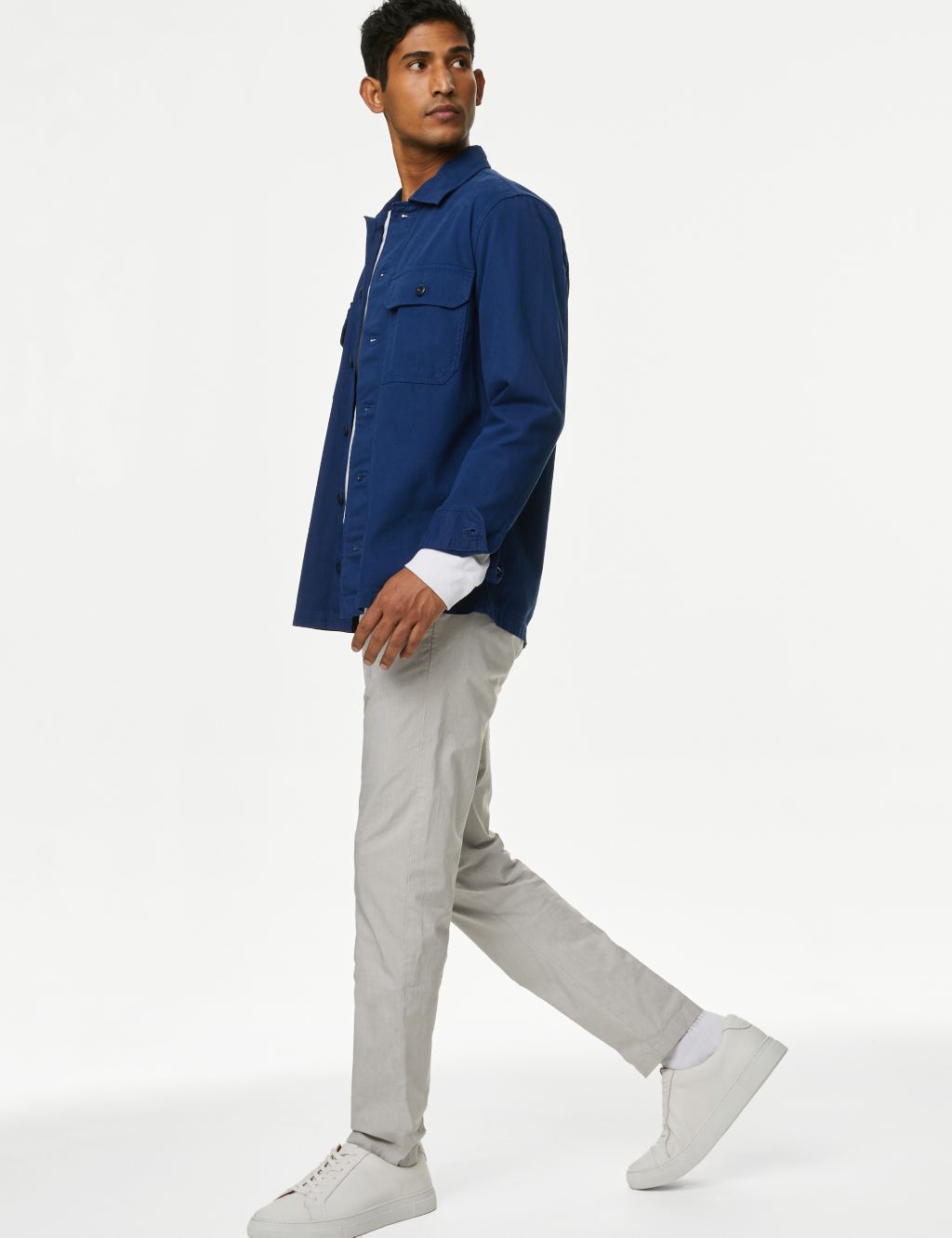 Slim Fit Belted Textured Stretch Chinos 4 of 7