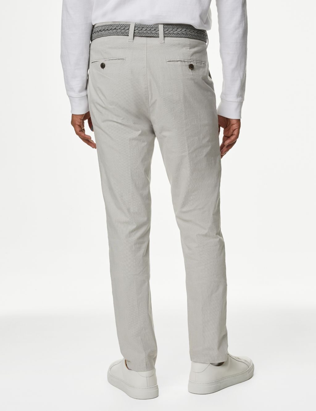 Slim Fit Belted Textured Stretch Chinos 5 of 7
