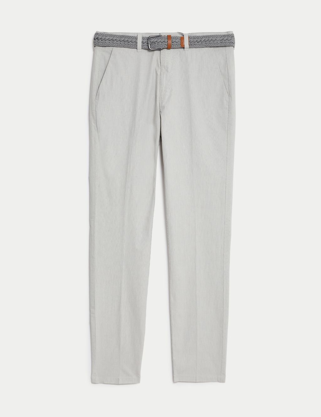 Slim Fit Belted Textured Stretch Chinos 1 of 7