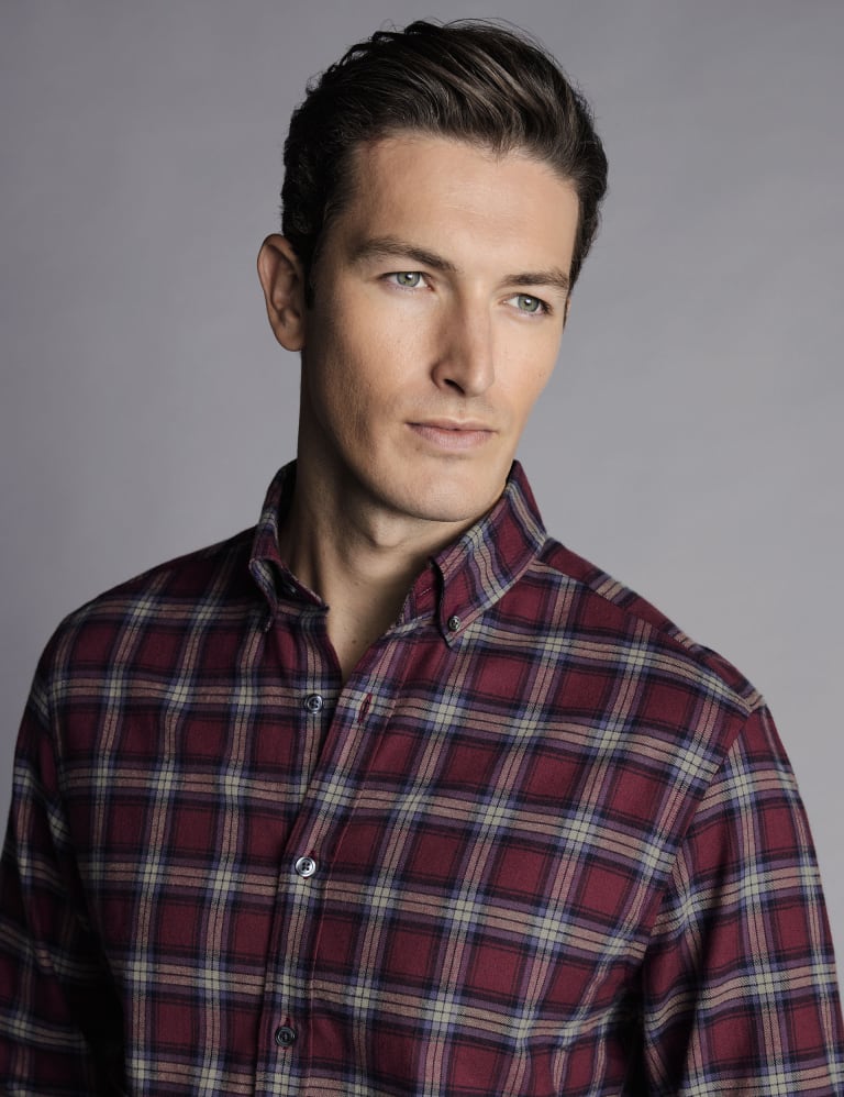 Trim fit flannel shirts sales
