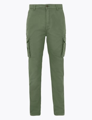slim leg cargo trousers