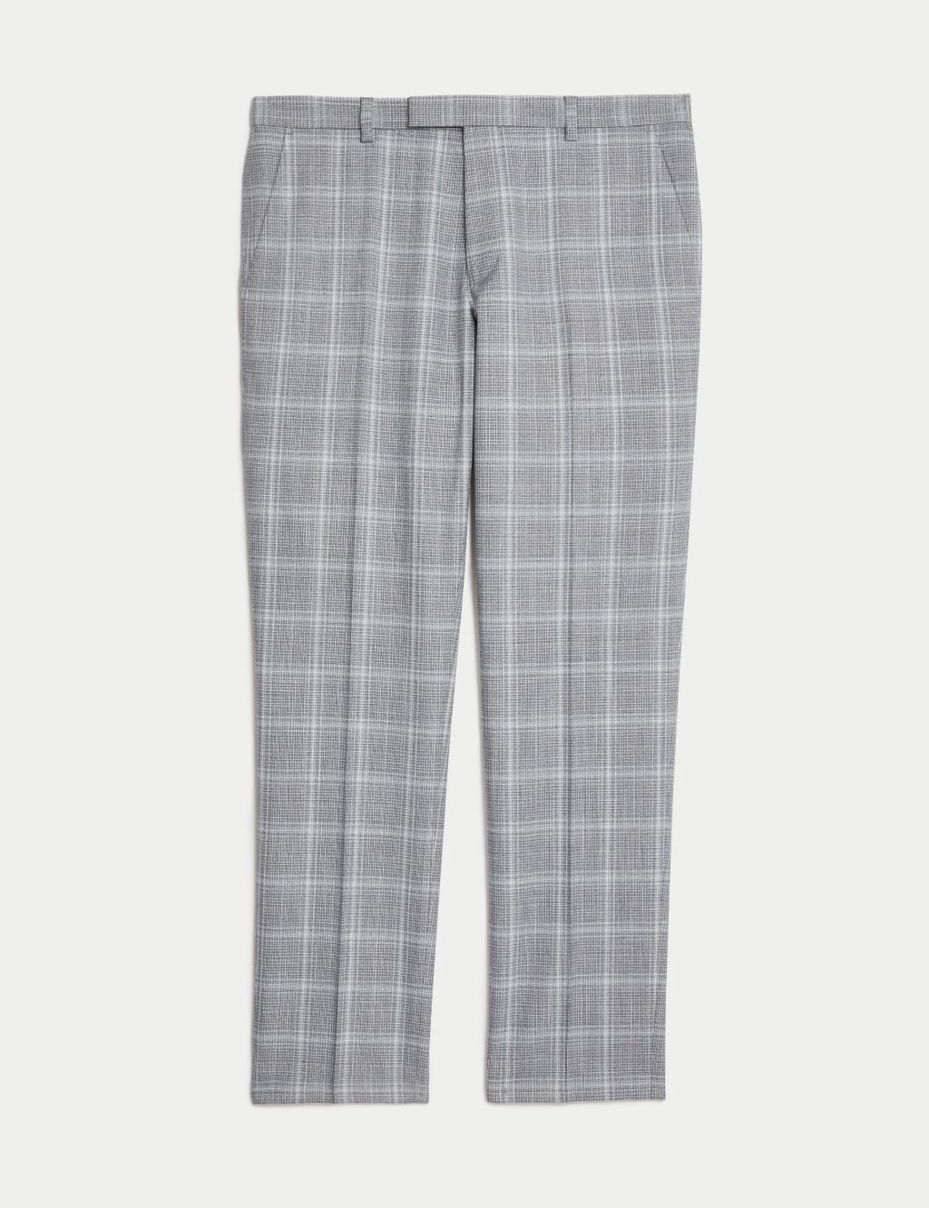 Slim Fit Check Stretch Suit Trousers 1 of 8