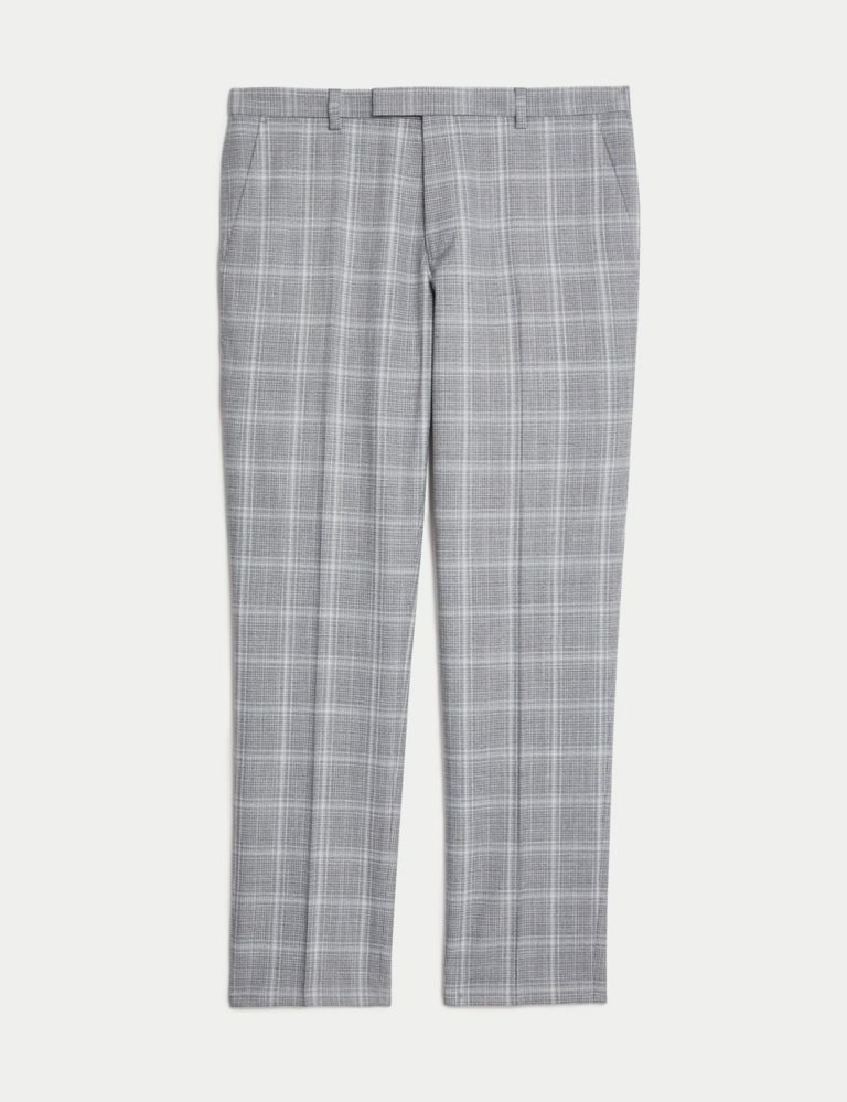 Slim Fit Check Stretch Suit Trousers 3 of 8