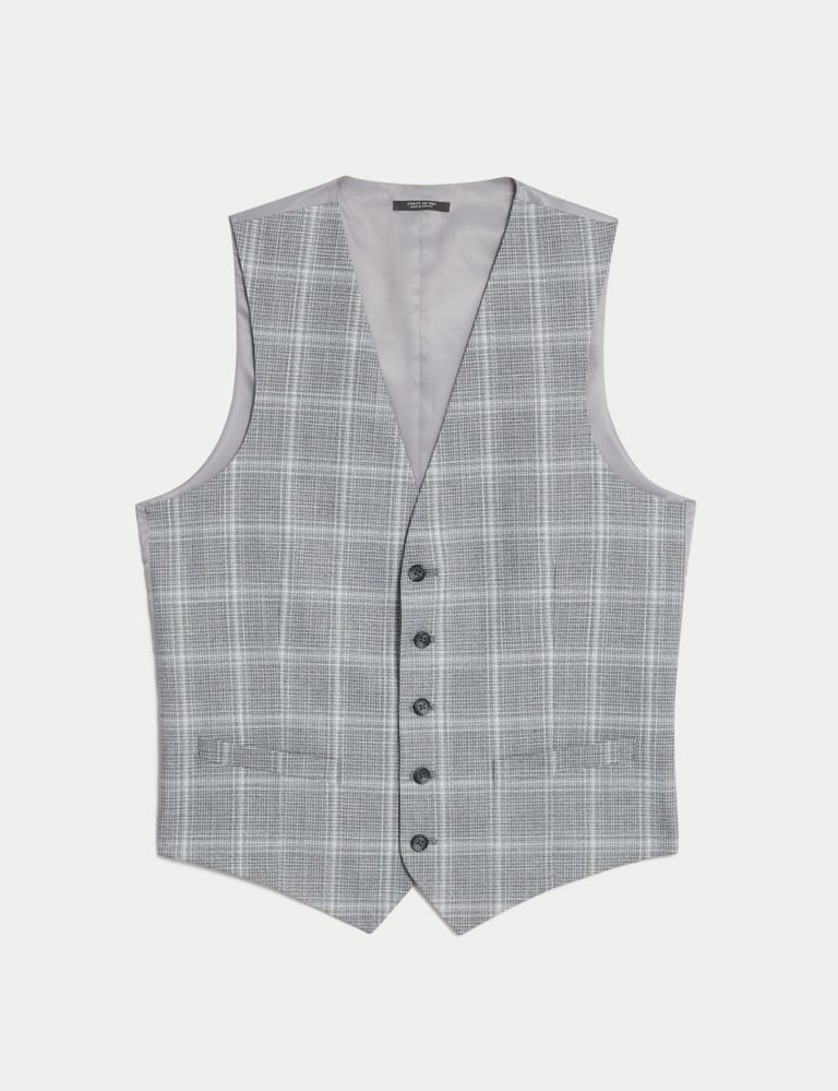 Slim Fit Check Stretch Waistcoat 3 of 8
