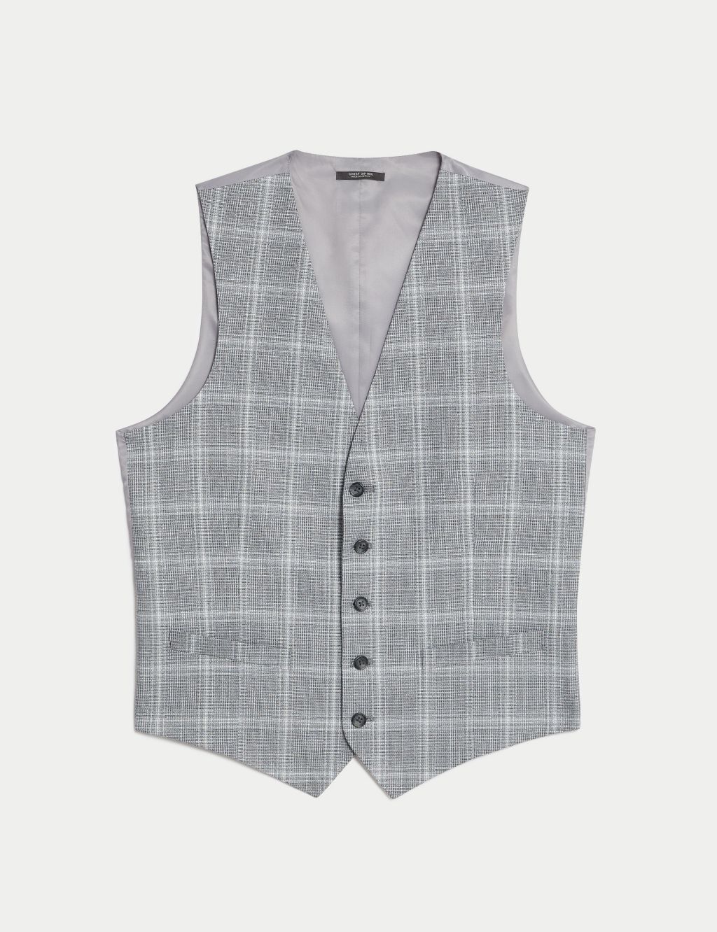 Slim Fit Check Stretch Waistcoat 1 of 8