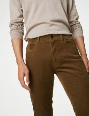 Slim Fit Corduroy 5 Pocket Trousers M S Collection M S