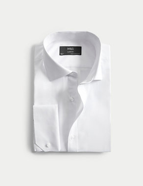 Slim Fit Cotton Blend Double Cuff Shirt Image 2 of 6