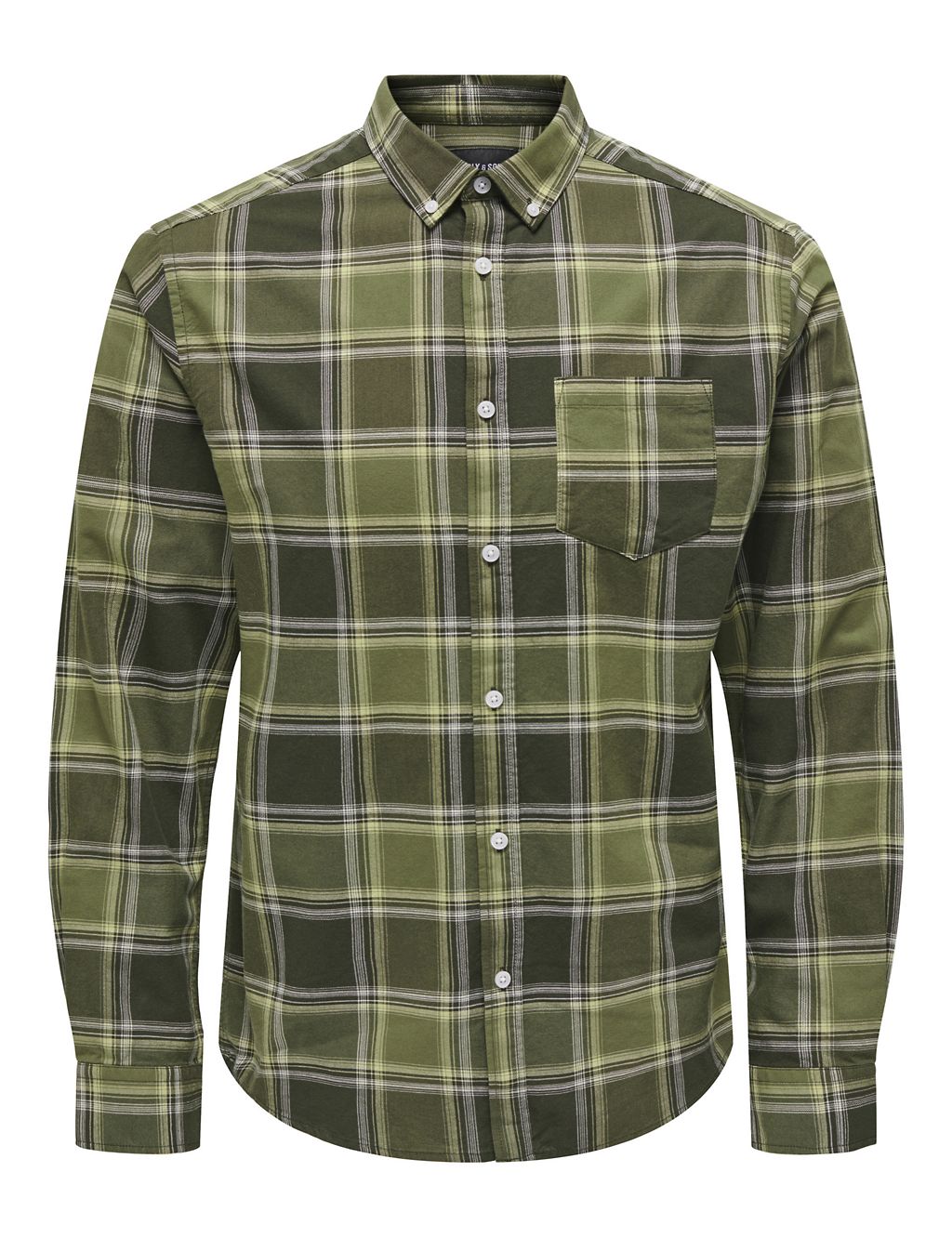 Slim Fit Cotton Rich Check Oxford Shirt 1 of 5
