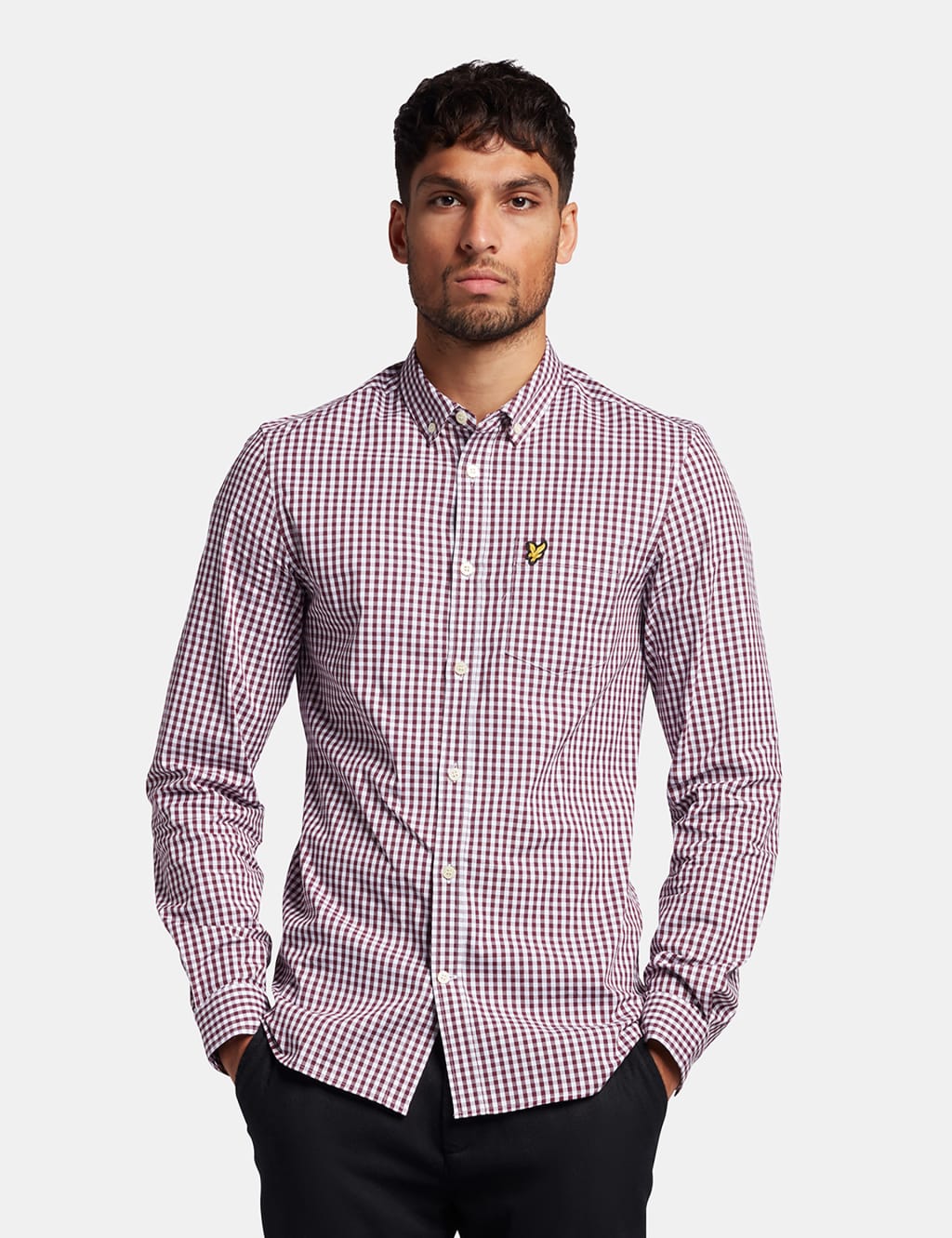Slim Fit Cotton Rich Check Oxford Shirt 1 of 4