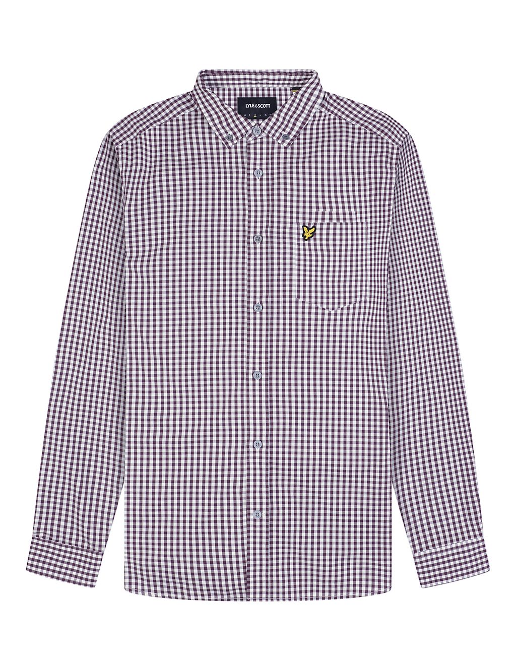 Slim Fit Cotton Rich Check Oxford Shirt 1 of 4