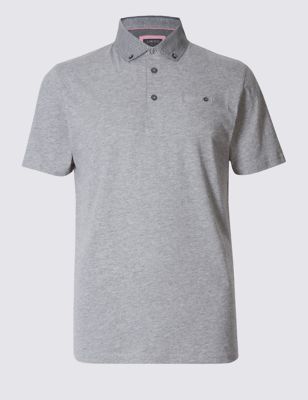 Slim Fit Cotton Rich Polo Shirt Image 2 of 3