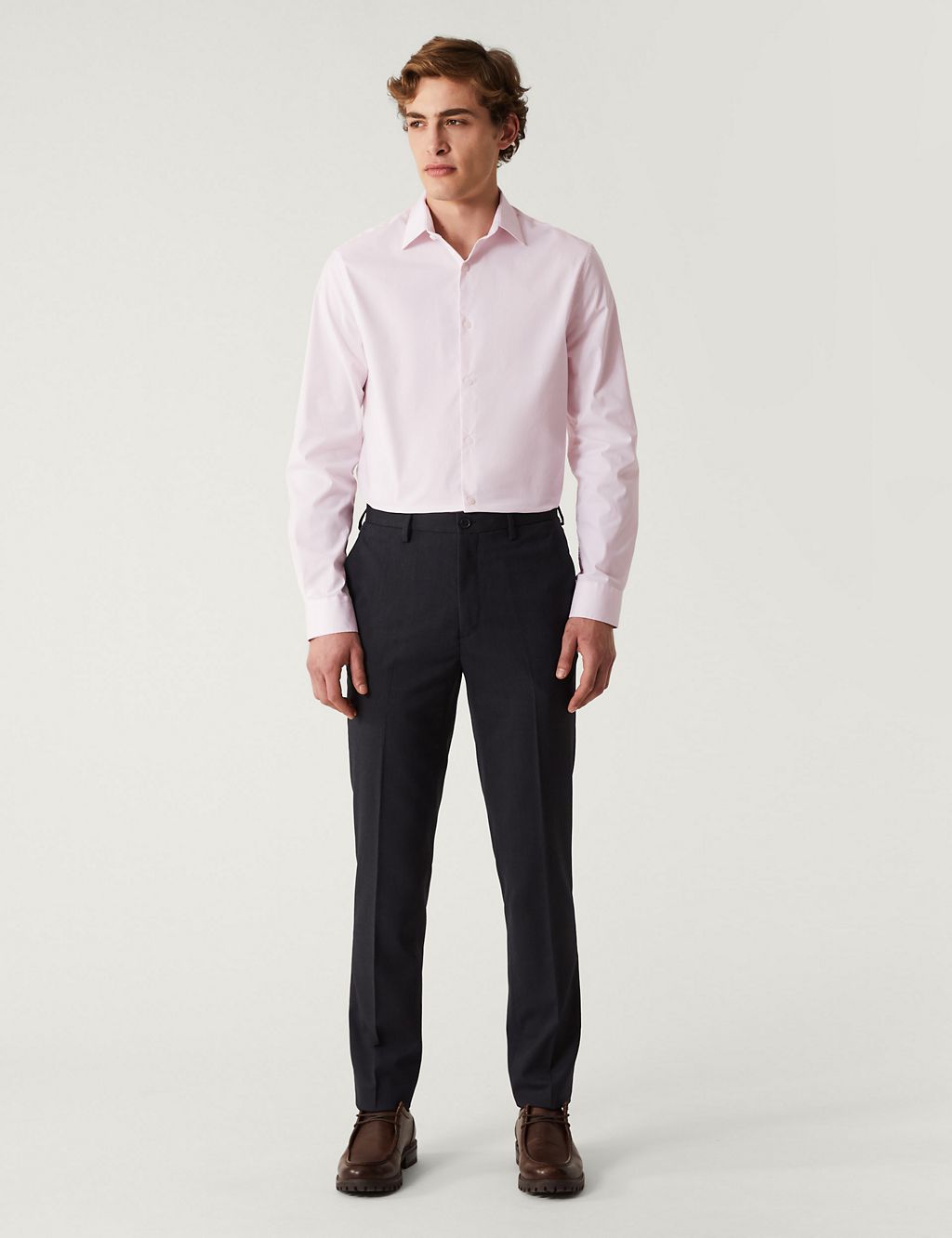 Slim Fit Cotton Rich Stretch Striped Shirt | M&S Collection | M&S