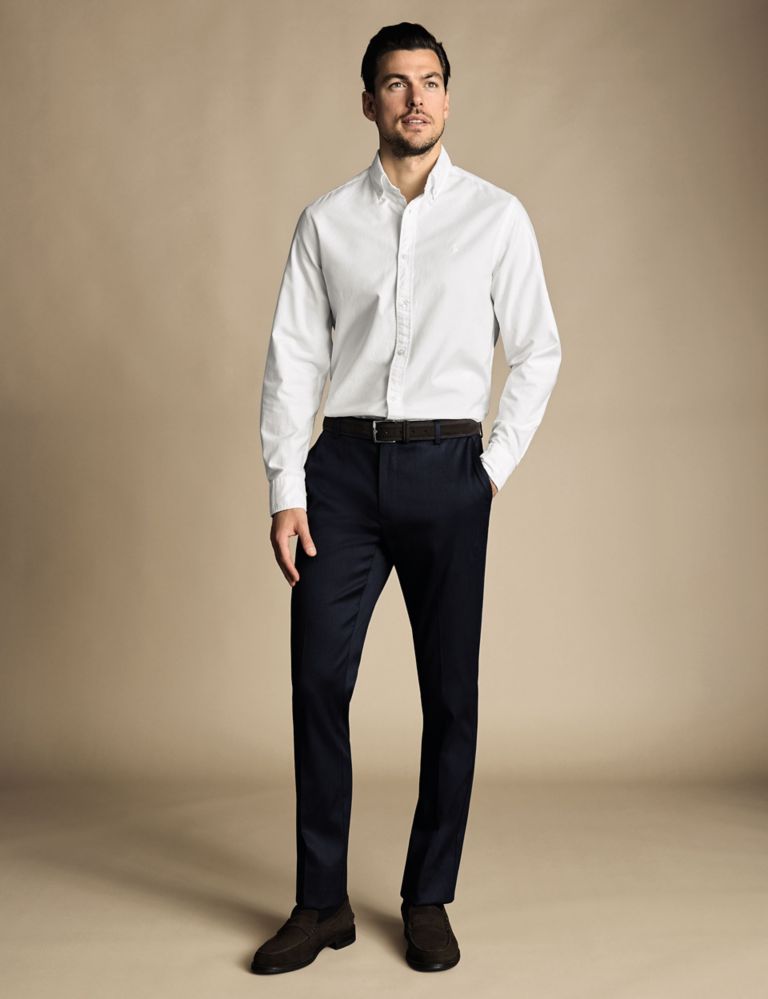 Slim Fit Cotton Rich Textured Trousers 1 of 1
