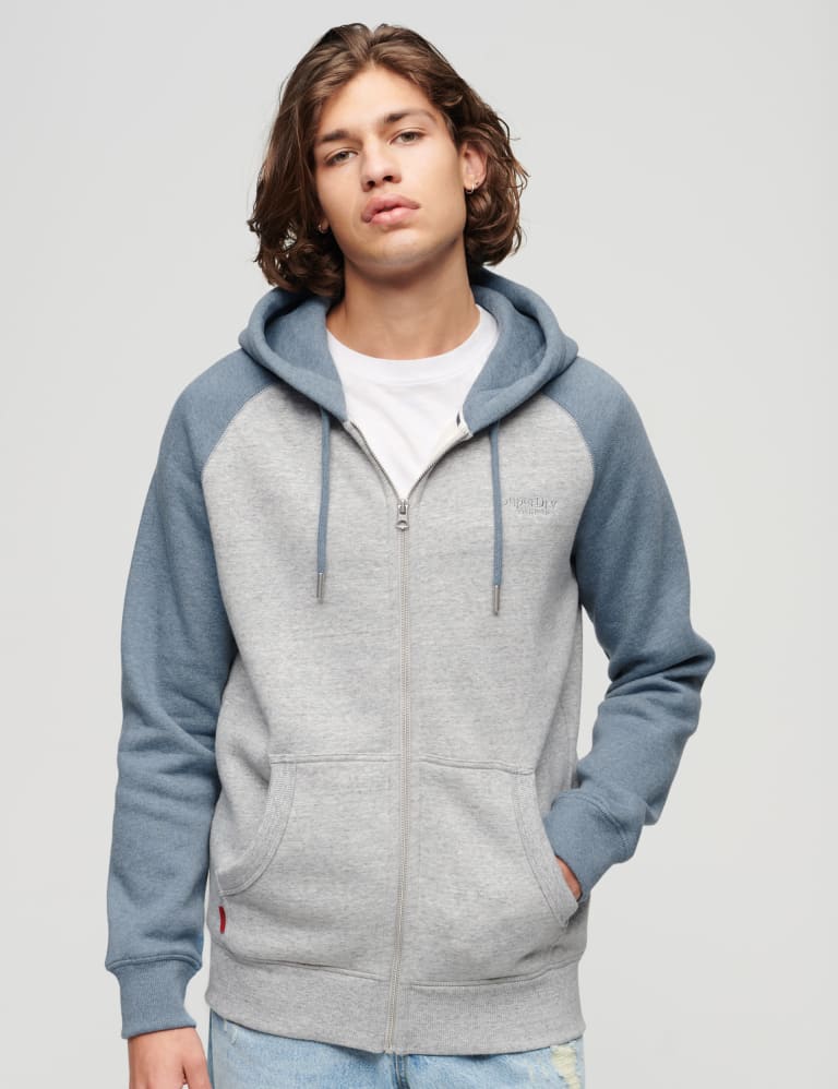 Slim Fit Cotton Rich Zip Up Hoodie 1 of 6