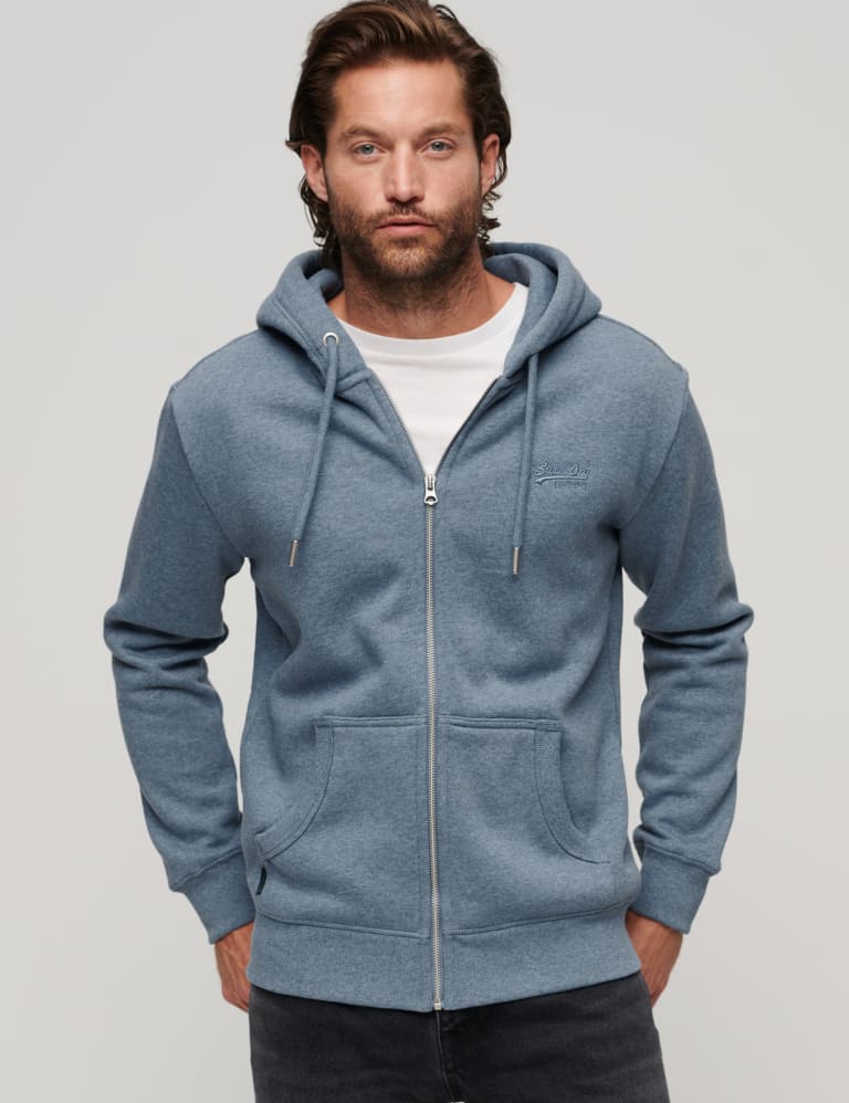 Slim Fit Cotton Rich Zip Up Hoodie 1 of 7