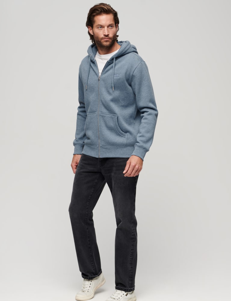 Slim Fit Cotton Rich Zip Up Hoodie 3 of 7