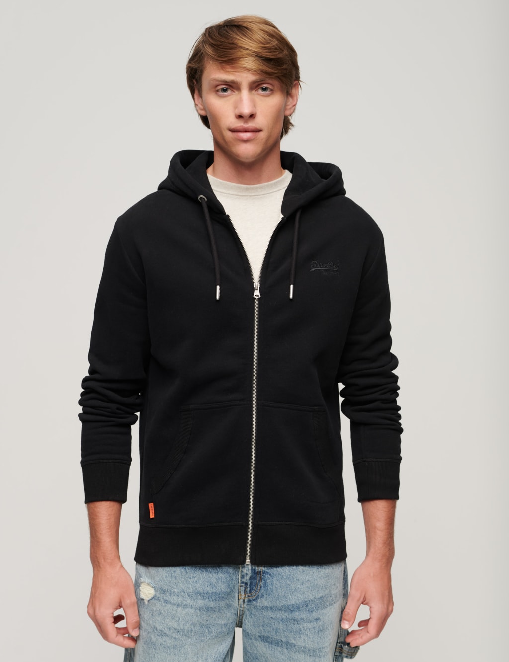 Slim Fit Cotton Rich Zip Up Hoodie | Superdry | M&S