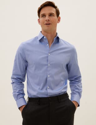 m&s slim fit shirts