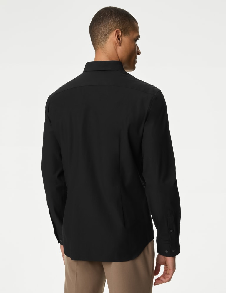 Slim fit black on sale button up shirt