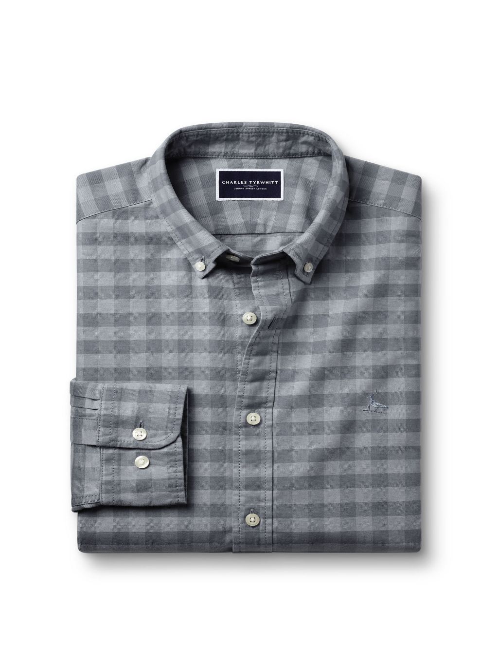 Slim Fit Cotton Stretch Check Oxford Shirt 1 of 6