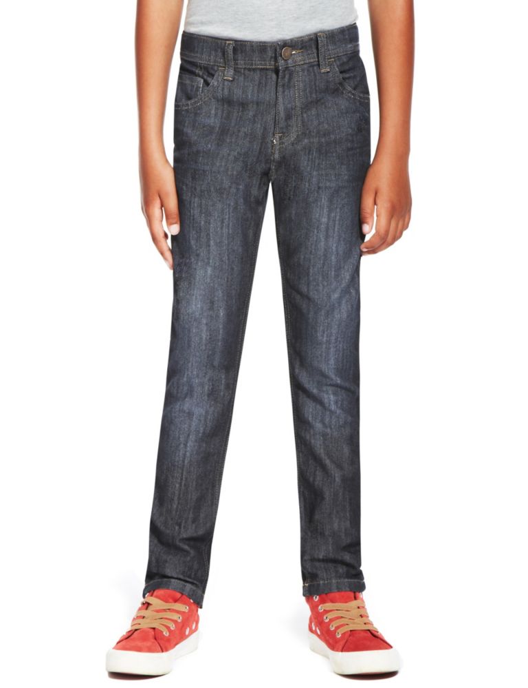 Slim Fit Dark Washed Denim Jeans (5-14 Years) 1 of 3
