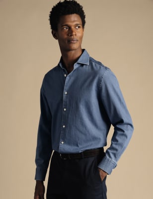 denim slim shirt