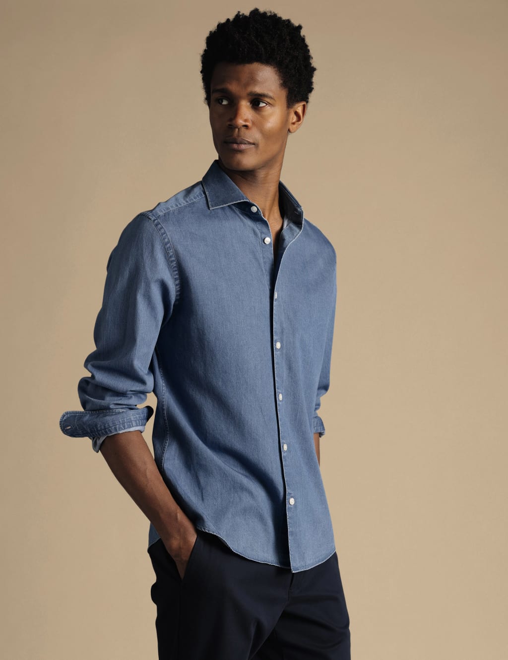 Slim Fit Denim Shirt Charles Tyrwhitt M&S
