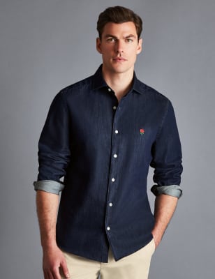 denim slim shirt