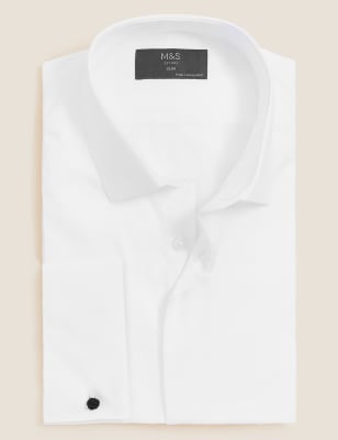 white dinner shirt slim fit